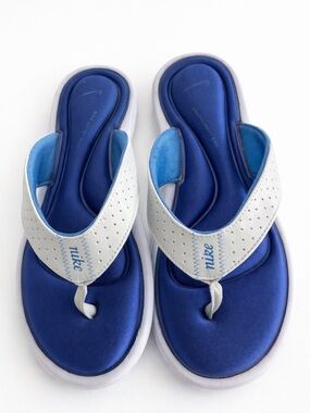 NIKE  Comfort Footbed Flip Flops Blue White Women’s Size 8